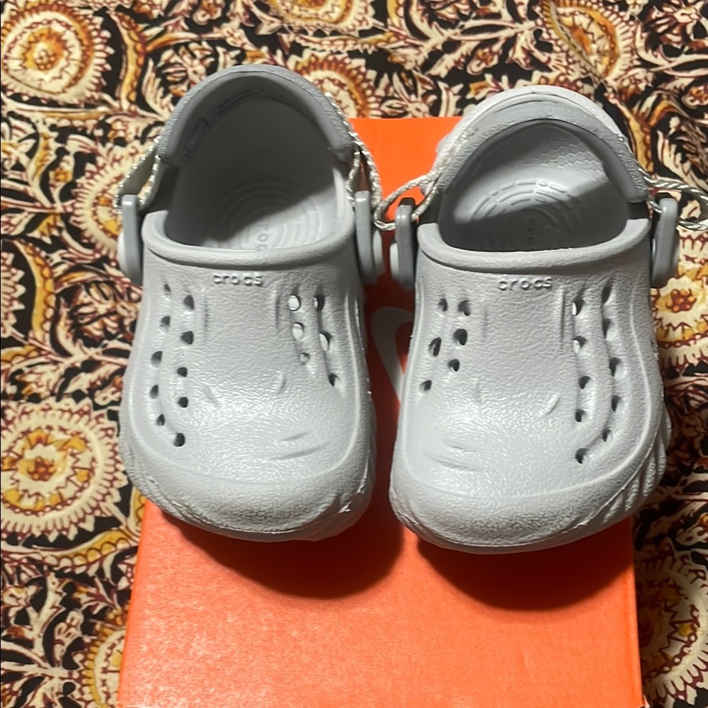 CROCS Gray Sandals with Perforated Design
